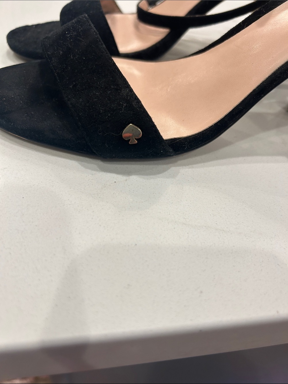 kate spade Black Suede Open-Toe Ankle Strap Heels - Picture 2 of 5
